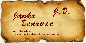 Janko Denović vizit kartica